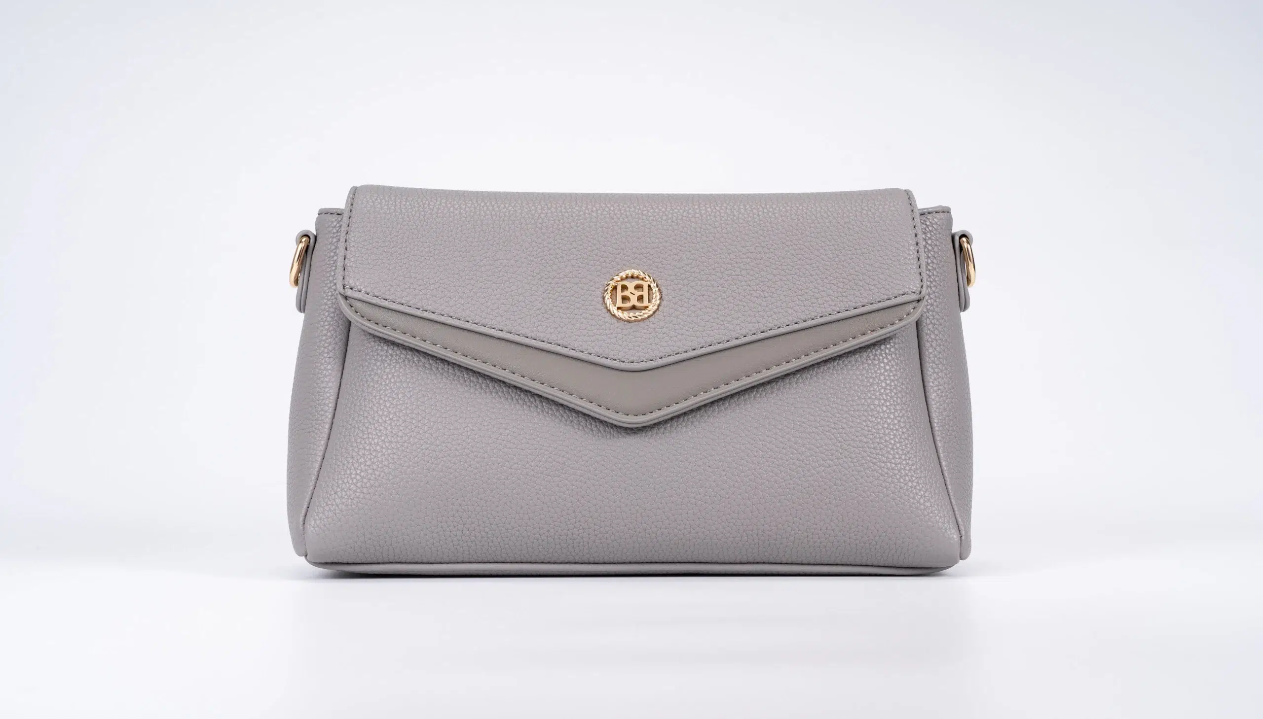 Small Leather Crossbody Bag - Gray